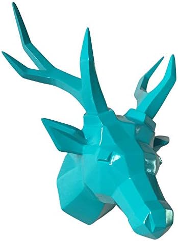 Artgenius Colored Deer Head Wall Decoration,Polyresin Geometric Animal Head Wall Mount for Home,Bar,Bedroom (Green)