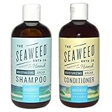 Seaweed Bath Company Unscented All Natural Organic Shampoo and Conditioner Bundle With Organic Bladderwrack Seaweed, Aloe Vera, Argan Oil and Vitamin E, 12 fl. oz. each