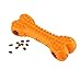 LaRoo Dog Treat Bone Toy Interactive Dog Toy Dog Treat Dispensing Yummy Bone Feeder Toy - Orange