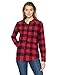 Amazon Essentials Women's Regular-Fit Long-Sleeve Lightweight Plaid Flannel Shirt, Red Buffalo Check, X-Small