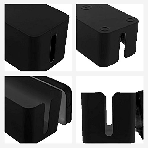 ShellKingdom Cable Management Box,3 set Cable Organizer For Cable and Cord Management, Storage and Holder to Cover and Hide & Power Strips & Cords（Black） - Thumbnail 4