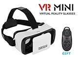 MSRM White 3D VR Glasses,3D VR virtual reality headset Movie Game For IOS, Android ,Microsoft& PC phones Series within 4.5-5.5inches.With Bluetooth gamepad / remote / self timer(WHITE)