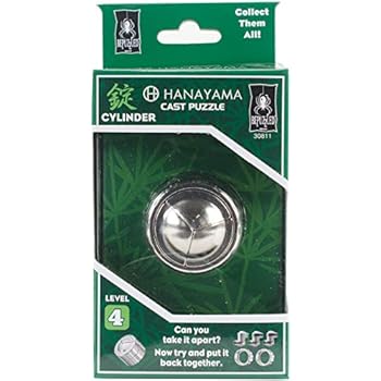 BePuzzled Cylinder Hanayama Cast Metal Brain Teaser Puzzle (Level 4) Puzzles For Kids & Adults Ages 12 & Up