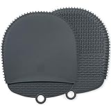 New! The Ultimate Silicone Pot Holders / Oven Mitts - Unique Design Makes Them Safe, Non-Slip & Flexible for the Highest Protection & Performance - Heat Resistant Up To 500°F (Dark Gray, Set of 2)