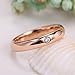 4mm Domed Tungsten Carbide Ring Rose Gold Plated CZ Inlay Engagement Band Highly Polished