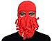 GIANCOMICS Funny Tentacle Octopus Beanie Crochet Knit Beard Hat Fisher Cap Wind Ski Mask Red
