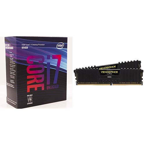 Intel Core i7-8700K Desktop Processor 6 Cores up to 4.7GHz Turbo Unlocked LGA1151 300 Series 95W & Corsair Vengeance LPX 16GB (2x8GB) DDR4 DRAM 3000MHz C15 Desktop Memory Kit - Black Bundle