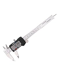 Calibrador digital electrónico 0 6 pulgadas   150 mm Pantalla LCD extra grande de Vernier, Cuerpo de acero inoxidable, conversión Milímetros Pulgadas Profundidad de la herramienta de medición de precisión Paso interior Calibrador exterior Apagado automáti