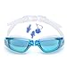 luolo Swimming Goggles with Earplug and Nose Clip, Most Clear Lenses Triathlon Swim Goggles, Good Seal No Leaking, Anti Fog UV Protection, Adjustable Strap Swimming Goggles for Adult Boys & Girls