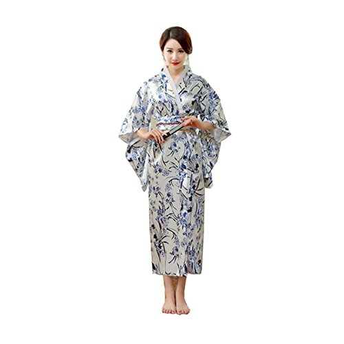 Satin Silk Robes Women Bathrobes Long Dressing Gown Flora Silk Pajamas Robe Femme Korean Hanbok Long Japanese Kimono