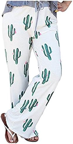 FBIIIOU Womens Floral Print Palazzo Pants Comfy High Waist Slacks,XL(US14-16),Green