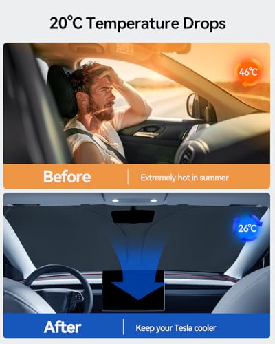 LANTU 8 Pack Car Sun Shades for Tesla Model Y 2025-2026 Juniper Design for Rear Windshield Side Window Complete Kit Camping Privacy Curtains UV Protection Tesla Model Y Accessories