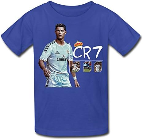 FUDI Youth's 2015 Cristiano Ronaldo Cr7 Real Madrid Uefa Tees XL RoyalBlue