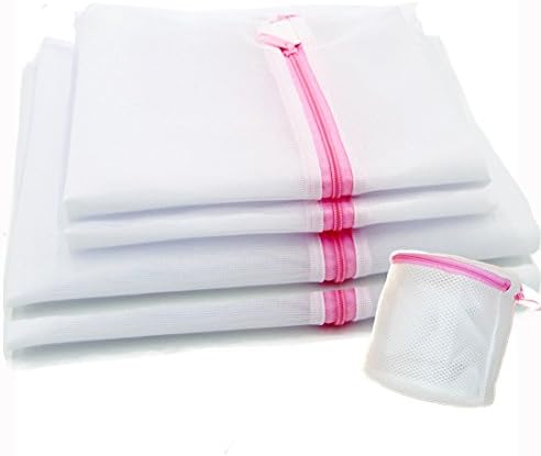 Mesh Delicates Laundry Bag Clothes Washing Machine Protect for Different Size Garments Nylon Travel Organizer (Set of 5)