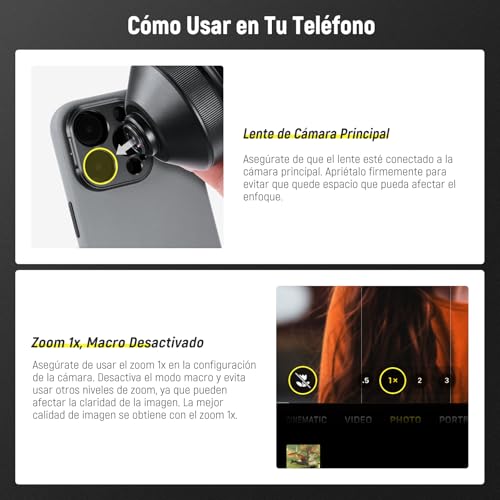 NEEWER HD 85mm Telefoto Lente Telefóno Solo para 17mm Rosca Placa Posterior,Aumento 2.5X Compatible con SmallRig Phone Cage Carasca para iPhone Samsung con Adaptador 17mm Lente y Parasol,LS-59