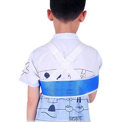 Kids Arm Sling Child Arm Support Sling Functional Children Arm immobilizer Sling for Broken Collarbone or Cast Cover (Blue-Green)