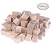 CoscosX 100 Pcs Natural Wood Blocks Unfinished Wooden Cubes for Crafts DIY Supplies