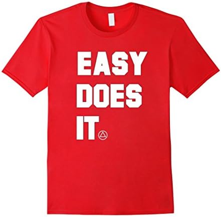 Men's Men's Athletic Style Easy Does It AA Alcoholics Anonymous Small Red