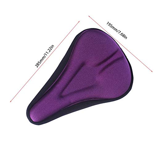 Bike Seat Cover 3D Thicker Silicone Cushion Bicycle Seat Cover Cushion Purple - Thumbnail 5