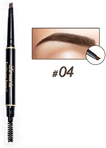Zeeko Women's Waterproof Dark Brown Black Double-end Eyes Makeup Eye Brow Pencils with Brush