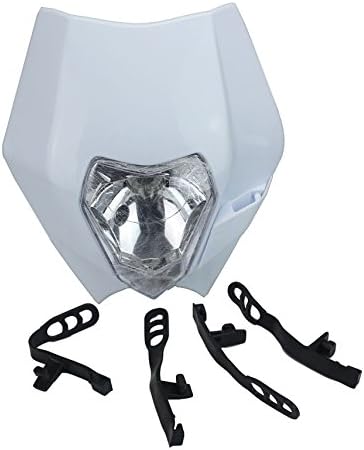 SUCAN Plastic Headlights Fit CRF YZF KXF RMZ EXC KLX WRF Motorcycle Dirt Bike (White)