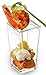 Zappy Tall Square Mini Cube 3oz Clear Plastic Tasting / Sample Shot Glasses Parfait / Souffle Jello Dessert Tumbler Cups 40 Ct Party Mini Dessert Cups