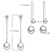 ISAACSONG.DESIGN 925 Sterling Silver Pearl Dangle Drop Earring for Women Crystal Moon Star Charms (2 pcs Dangle Drop Long Chain Earring Set)