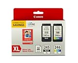 Canon PG-245XL/CL-246XL Ink/Photo Paper Pack, Compatible to MX490, MX492, MG2522, MG3020,MG2920,MG2924,iP2820,MG2525 and MG2420