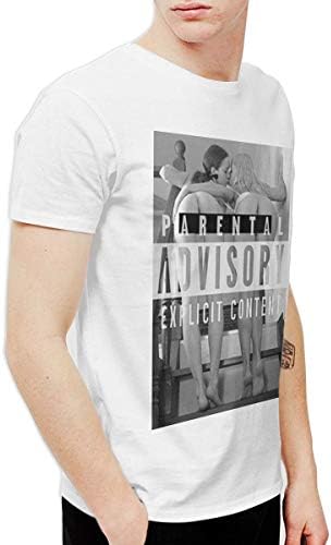 Gzhihine WSKTS Men Parental Advisory Explicit Content Fashion Tennis White T-Shirts 29 Short Sleeve