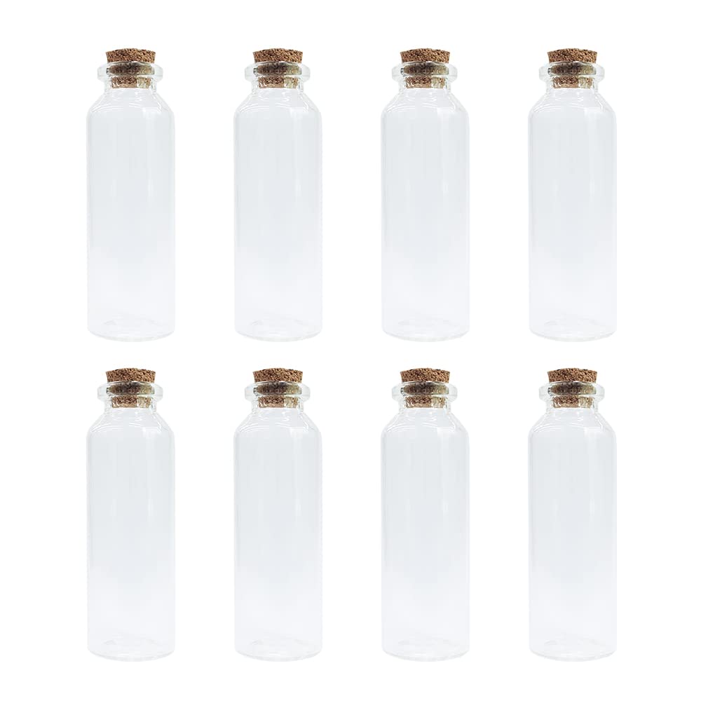WYAN 8pcs 30ml Small Glass Bottles, Glass Bottle with Stoppers, Mini Bottles Wedding Favours, for DIY Arts Crafts Decoration
