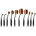 Oval Makeup Brushes Set-AsaVea, 10 Pieces, Soft Fibers, Durable Bendable Handles, Effortlessly Apply Powder Foundation Blusher Shadow, Leaves It Perfectly Smooth, Always Wear Your Perfect Look