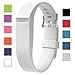 allbingo Fitbit Flex Adjustable Wristband - Fitbit Flex Silicone Replacement Secure Band with Chrome Watch Clasp and Fastener Buckle - Fix The Tracker Fall Off Problem (White x 1)