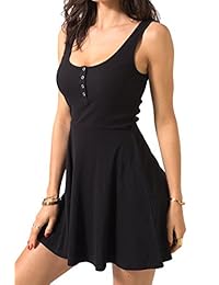 Chifave - Vestido corto sin mangas para mujer, cintura alta, corte ajustado