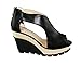 BellaMarie Women's Fergie-1 Peep-toe Cut-out Wedge Platform Sandals