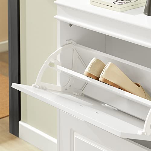 Haotian FSR94W, White Shoe with 3 Flip Drawers, Freestanding