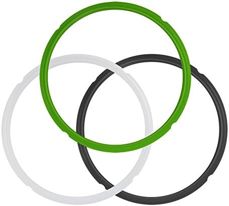 Instant Pot Premium Silicone Sealing Ring Gasket - Fits 5-6 Qt/L - Set of 3 BLACK, GREEN, WHITE - IP-DUO60, IP-LUX60, IP-DUO50, IP-LUX50, Smart-60, IP-CSG60 and IP-CSG50