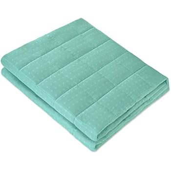 Amy Garden Bamboo Microfiber Cooling Weighted Blanket | More Smaller Pockets Heavy Blankets for Adult | Summer Thin Quilt for Hot Sleeper (60x80 Inch,15 lbs for 120-180 lbs, Pastel Turquoise)