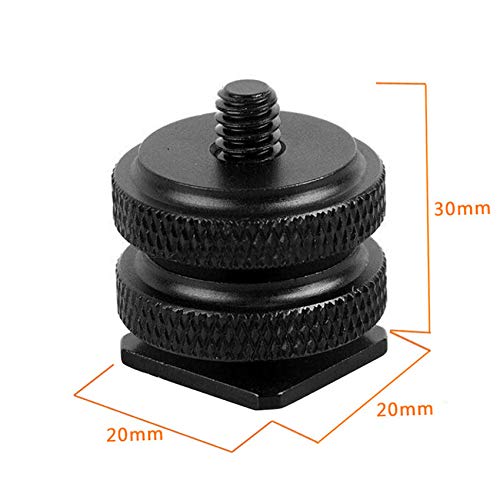 (5 Packs) Fotasy Hot Shoe to 1/4 Adapter, Camera Hot Shoe Mount Adapter, Flash Shoe to 1/4