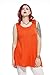 JollieLovin Womens Sleeveless Comfy Plus Size Tunic Tank Top with Flare Hem - Orange, 3X