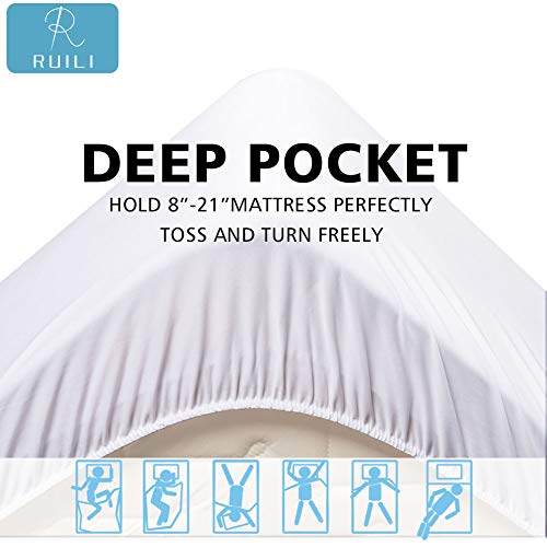 Queen Size Premium 100% Waterproof Mattress Protector-Vinyl Free, Deep Pocket Stretch to 16" Cotton Terry Waterproof Mattress Cover, Safe Fitted Mattress Protector - 10 Year Quality Assurance - Thumbnail 7