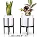 declutterd Plant Stand - Non-Wobbly - Mid Century Adjustable - Modern Indoor Plant Holder for House Plants, Home Decor - Wood - Fits Planter 8 to 12 Inches - Excludes Plant Pot (Black 1-Pack)