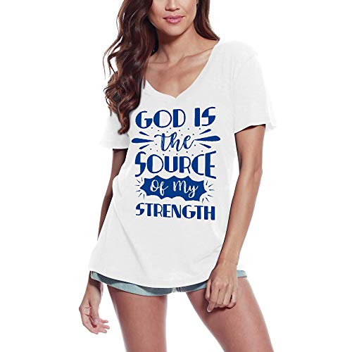 Ultrabasic-Womens-T-Shirt-God-is-The-Source-of-My-Strenght-Motivational-Shirt