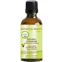 ORGANIC GERANIUM (EGYPTIAN) Essential Oil 100% Pure/ Undiluted/ Steam Distilled. 0.17 Fl.oz.- 5 ml.