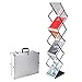 GUOHONG Foldable Magazine Catalog Literature Display Holder Rack Stand, Aluminum Portable Exhibition Literature Floor Stand and Trade Show Display, Carrying Case Included (6 Pockets)