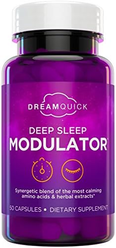 DreamQuick Deep Sleep Modulator - Herbal Extension of Slow-Wave Sleep - Made with Ashwaganda, Skullcap, Rhodiola Rosea, Lavender &amp; Time-Released Melatonin