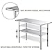 Stainless Steel Prep Table - 48x24 Inches Commercial Work Table Food Metal Table Heavy Duty Kitchen Garage Worktables and Workstations Sandwich Top with 4 Caster Wheels
