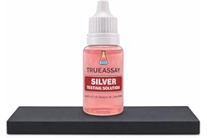 Silver Testing Kit 400-500 Drops .999 & .925 Sterling Silver, TrueAssay Acid Solutions 3x6 Geminite Test Stone with Tester Re