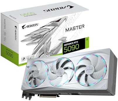 GIGABYTE AORUS GeForce RTX 5090 Master ICE 32G Graphics Card, WINDFORCE Cooling System, 32GB 512-bit GDDR7, GV-N5090AORUSM ICE-32GD Video Card