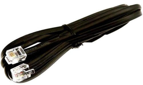 7-FT Universal (HP, Compaq, Lexmark) RJ-11 Telephone/Modem/FAX Cable (Black)