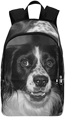 AIKENING Dog Look Spellbound Friend White Black Animal Casual Daypack Travel Bag College School Backpack Mens Women